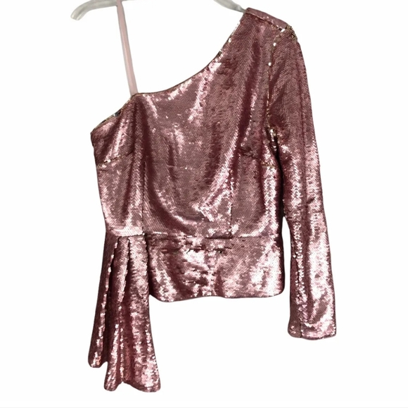 Aidan Mattox rose gold sequin blouse - Picture 5 of 8